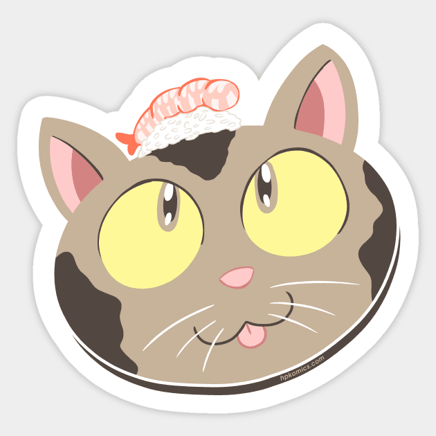 Nigiri Kitty Sticker by hpkomic